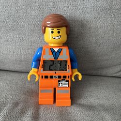 LEGO MOVIE Emmet Brickowski Minifig Alarm Clock 2014 Battery LCD Tested Works 9"  Tested, works!