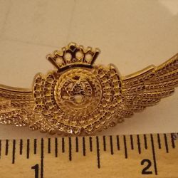 Gold Tone Wings Brooch Pin.