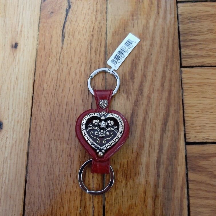 BIG SALE...Brighton Brand Heart Keychain FOB bag Charm Leather