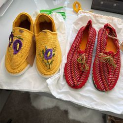 Pair Of Crochet Slip Ons