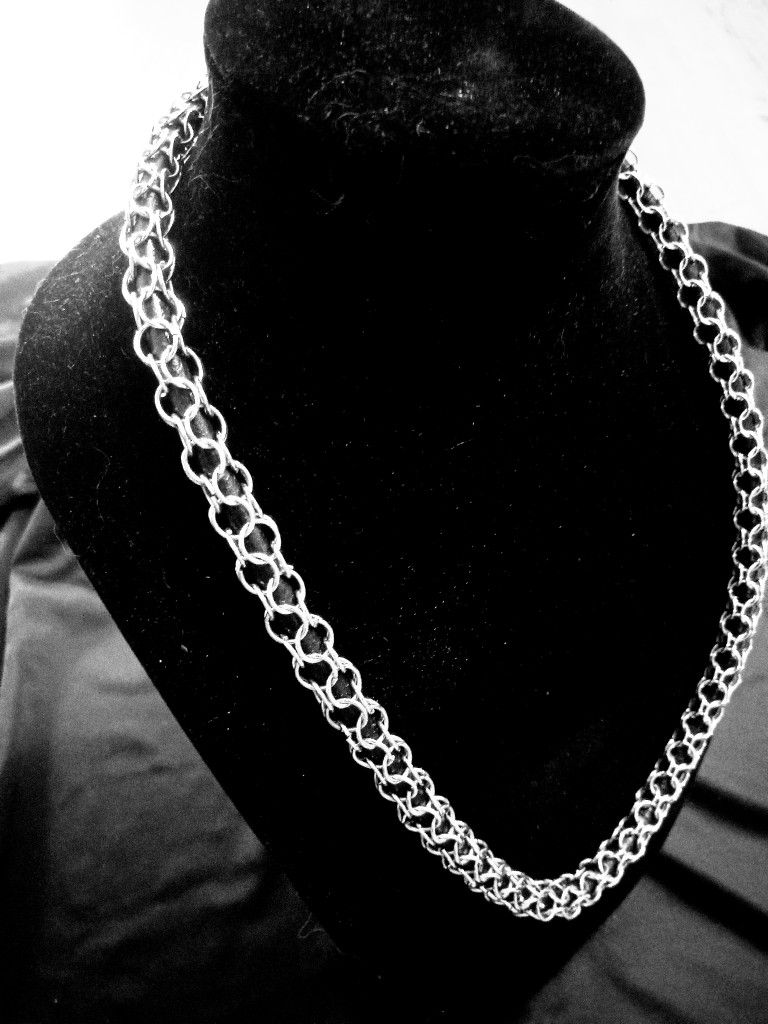 Silver Handmade Chainmail Necklaces 