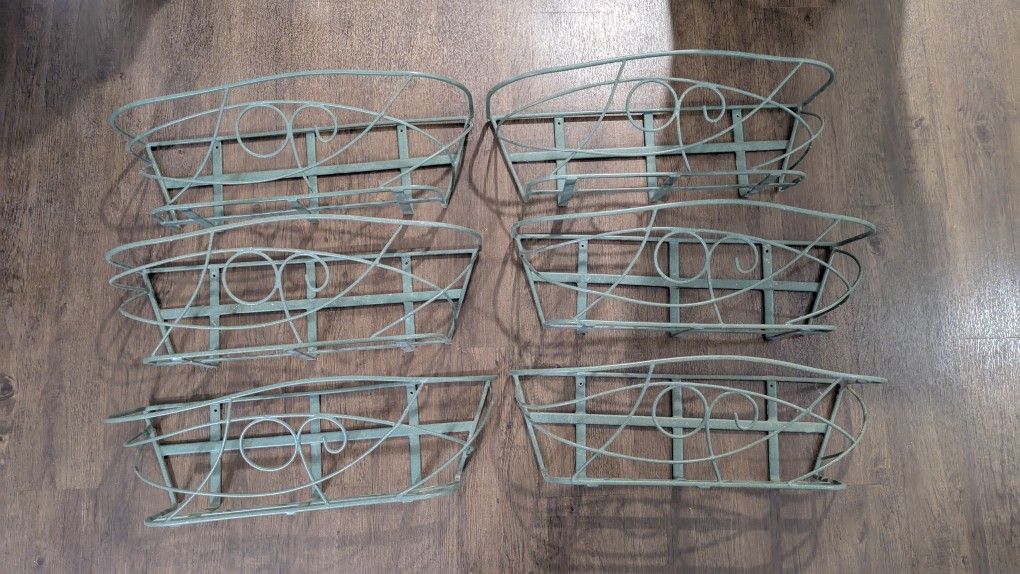 6 Green Window Box Planters