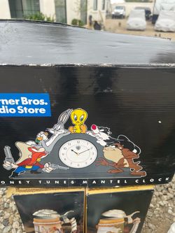 1994 Warner Bros Mantle Clock Working Bugs Tweety Tazz Sam