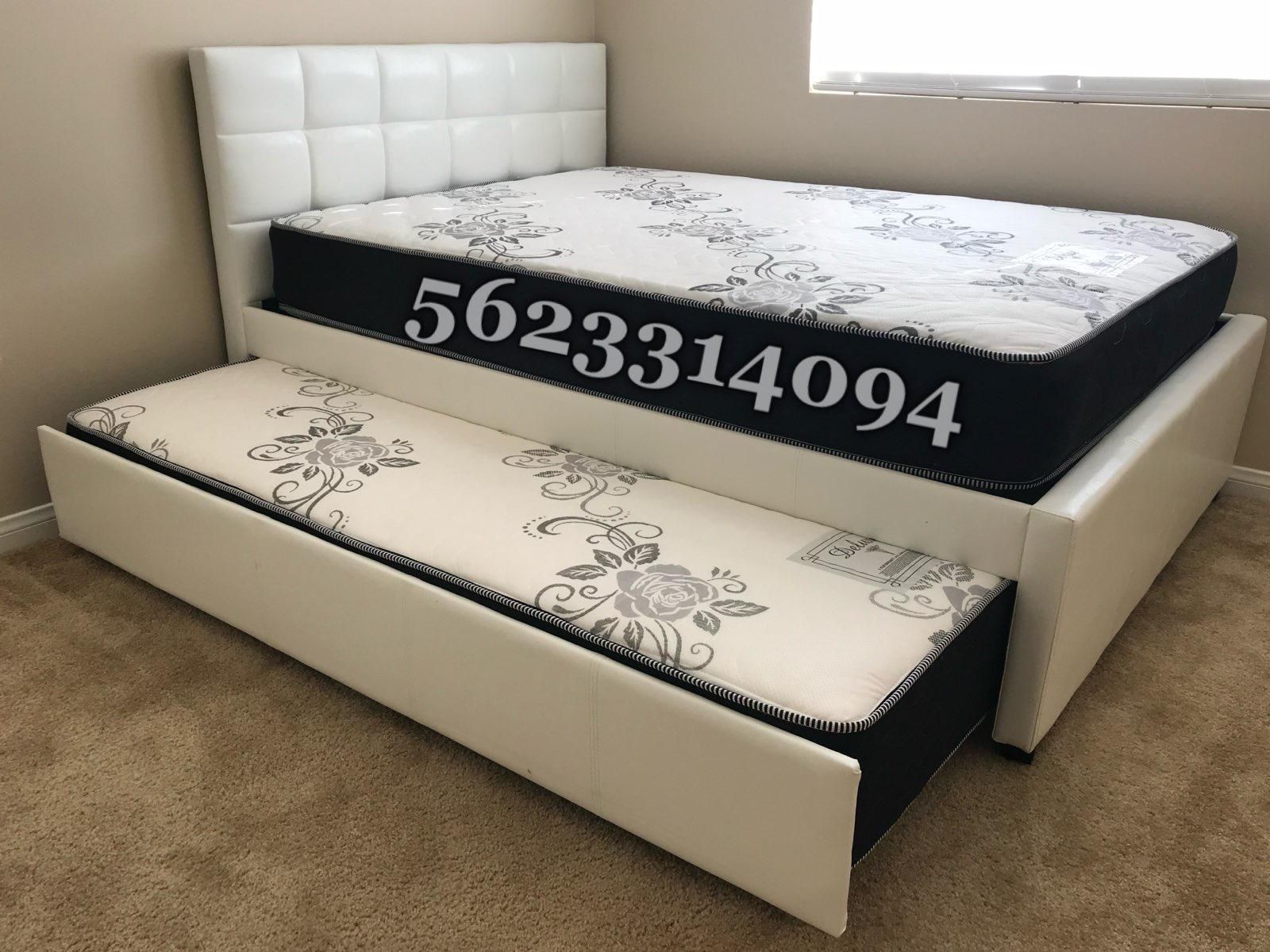 Full Twin Trundle Bed With Both Nice Mattresses Included 