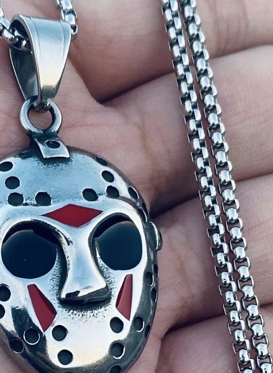 Jason Mask Pendant Necklace For Men Chain