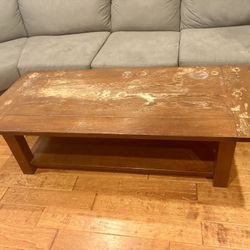 FREE – Pottery Barn Solid Wood Coffee Table (Refinish Project / Great Piece)