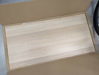 Ikea MEHAMN 4 panels for sliding door frame, white stained oak effect/white