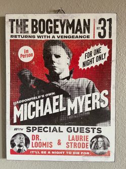 Spirit Halloween Horror Halloween Michael Myers Wood Poster