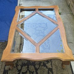 QUALITY OAK LARGE GLASS PANE COFFEE TABLE CAN DELIVER LOCAL IF NEEDED