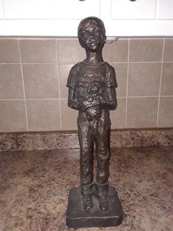 Boy n dog statue