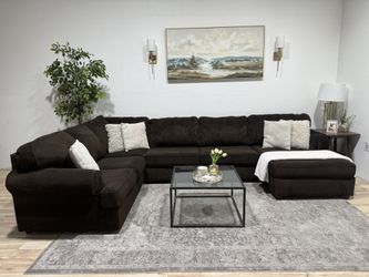 Large Brown Sectional Couch - Delivery Available