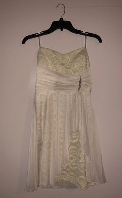 Strapless nude dress