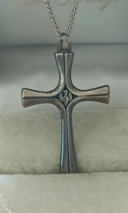 Vintage Retired James Avery Sterling Silver 2" Serenity Decending Dove Cross