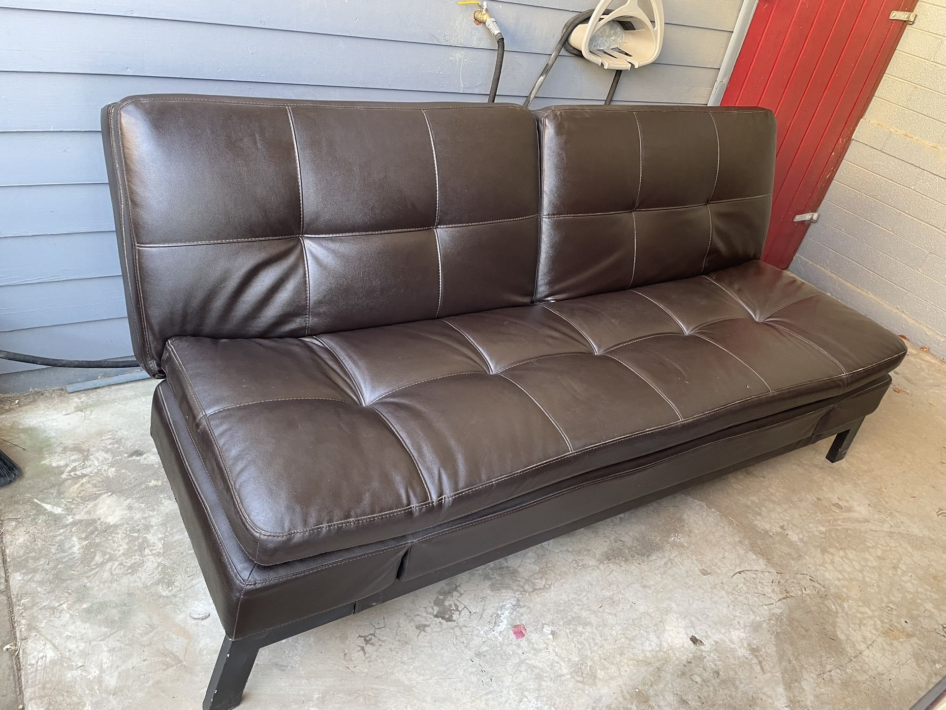 Brown leather futon costco outlet