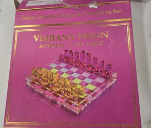 Acrylic Chess & Checkers 2 in 1 Set