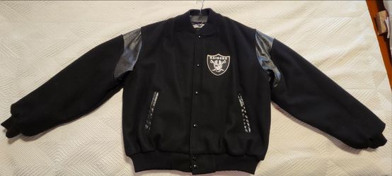 Vintage 1990's Oakland Raiders Chalkline Wool Jacket, Size Large
