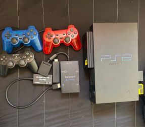 Sony PlayStation 2 Console Bundle with Controllers + Games