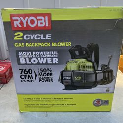  RYOBI 175 MPH 760 CFM 38cc Gas Backpack Leaf Blower