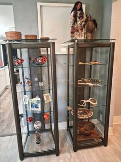 Metal and glass shelves