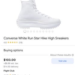 Converse White Run Star Hike High Sneakers