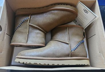 UGG Classic Mini Deco Leather Chestnut Boots