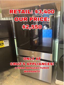 Samsung Bespoke AI Standard-Depth Family Hub 29-cu ft. 4-Door 36-in Wide with Dual Ice Maker and Door within Door