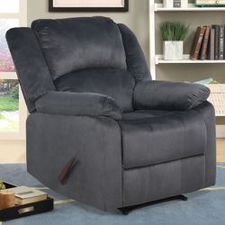 Relax-a-Lounger London Standard Manual Recliner, Flannel Gray Microfiber Flannel Gray - Solid; Solid Print