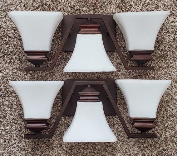 Allen + Roth 19.5 in 3 Light Bronze Modern/Contemporary Vanity Light