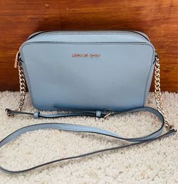 Michael Kors Saffiano Leather Sky Blue crossbody bag