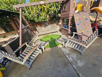 Outdoor Wood Chaise Lounge Chairs Set