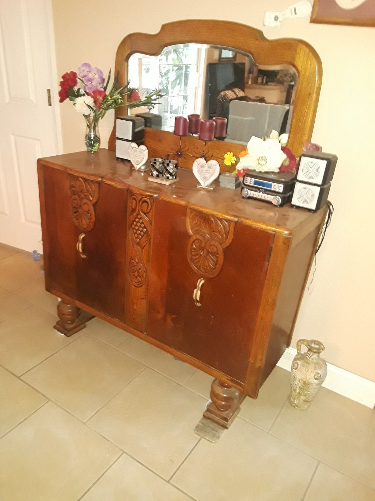 1920's antique pearl handled dresser