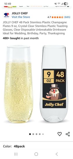 Brand New In The Box 48 Plastic Champagne Glasses