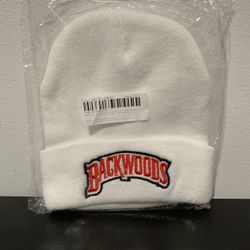 Backwoods Beanie - NEW - White & Red - Mens / Womens - One Size - Hat