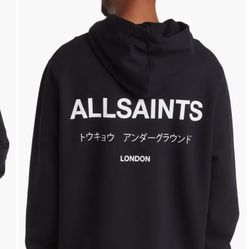 AllSaints Underground Logo Hoodie Mens 2xl