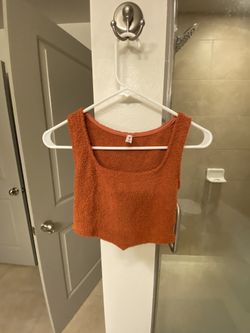 7 DAY WKND Womens Fuzzy Orange Tank & Skirt Set Size Small