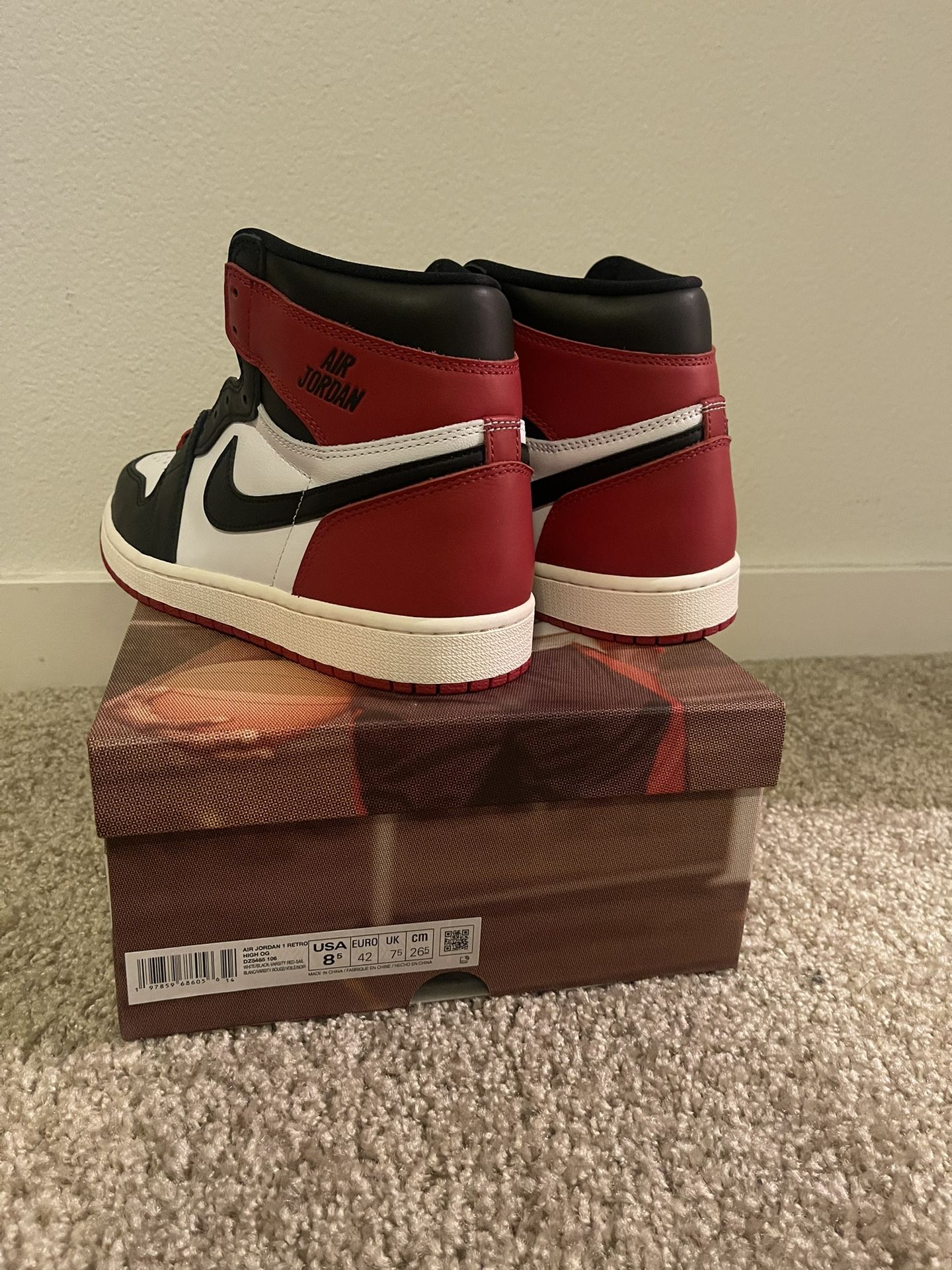 Black Toe Jordan Retro High Og 85 1985 Nike Air Jordan Black Toe