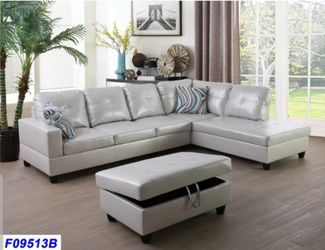 Sectional and ottoman