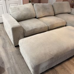 Modern Sectional Sofa with Ottoman, Very Comfortable
