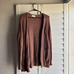 Brown Fall Knit Cardigan w/pockets 