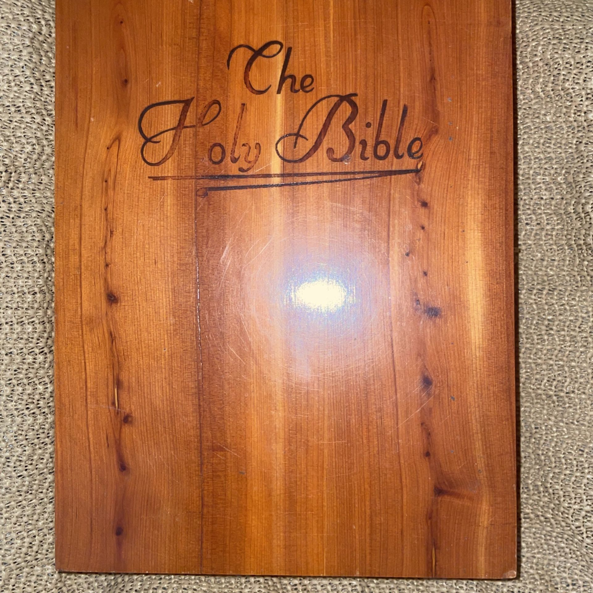 New Vintage 1970 Holy Bible New American Catholic Edition Cedar Wood Box Union Made