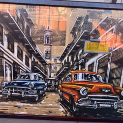 CUBA Painting Made Of Cuba Newspaper 