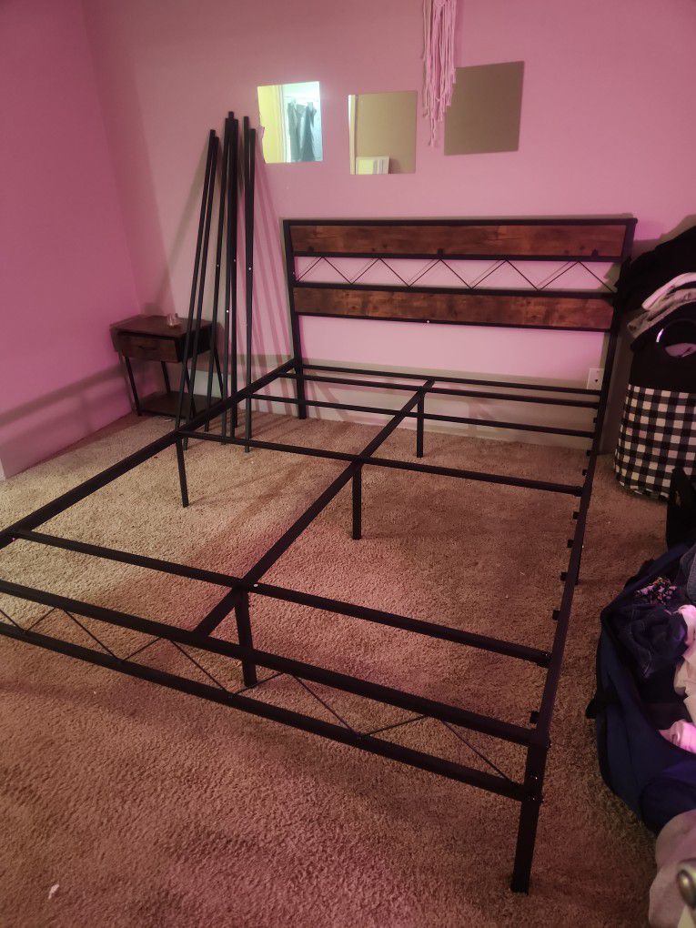 Dark Wood Bed Frame 