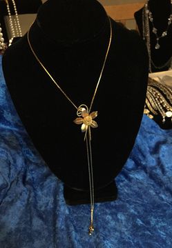 Gold plated necklace bolo