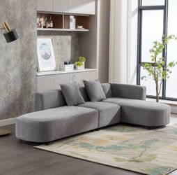 Gray Fabric Sectional Sofa