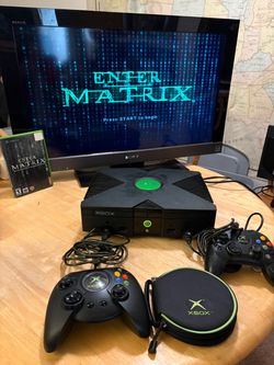 Original Xbox, all cords, 2 controllers + games