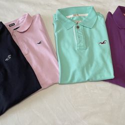 In Great  Condition Hollister Polo T-shirts ( 2- Size Medium And 2-size Large)