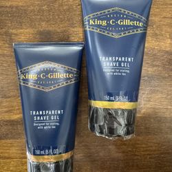 King C. Gillette Transparent Shave Gel 5oz, 2ct