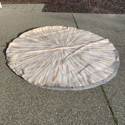 Round leather rug