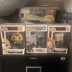 3 different pop collectibles 