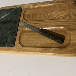 Green Granite Cheese Serving Board + Knife